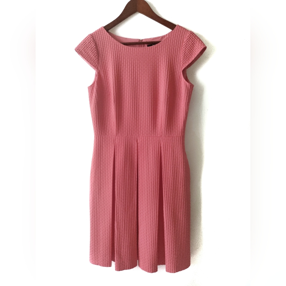 Alex Marie 6 Coral Pleated Fit and Flare Dress